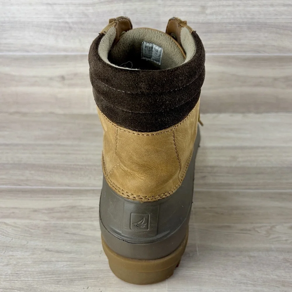 Sperry Avenue Duck Boots Mens 12M Tan Brown Leather Waterproof STS12126 Outdoor